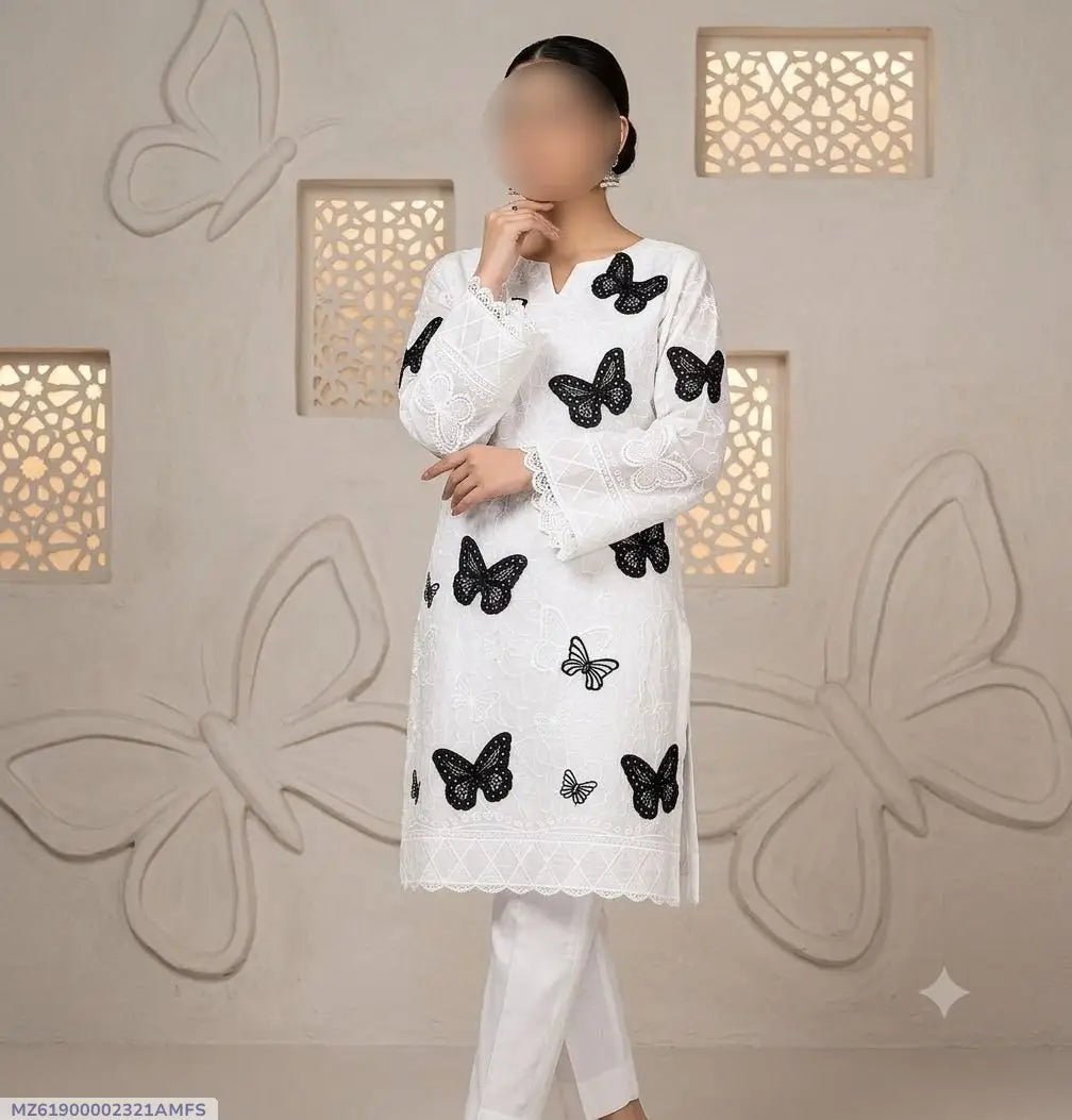 2 Pcs Women's Unstitched Embroidered Suit
