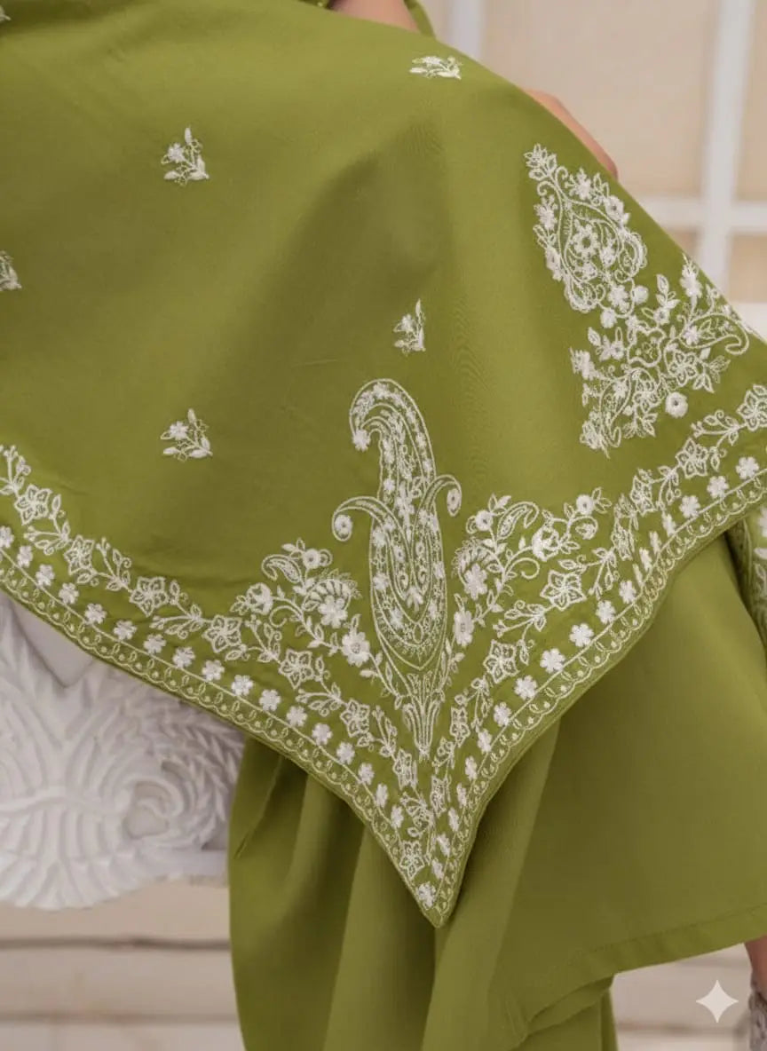 2 Pcs Women's Unstitched Embroidered Suit