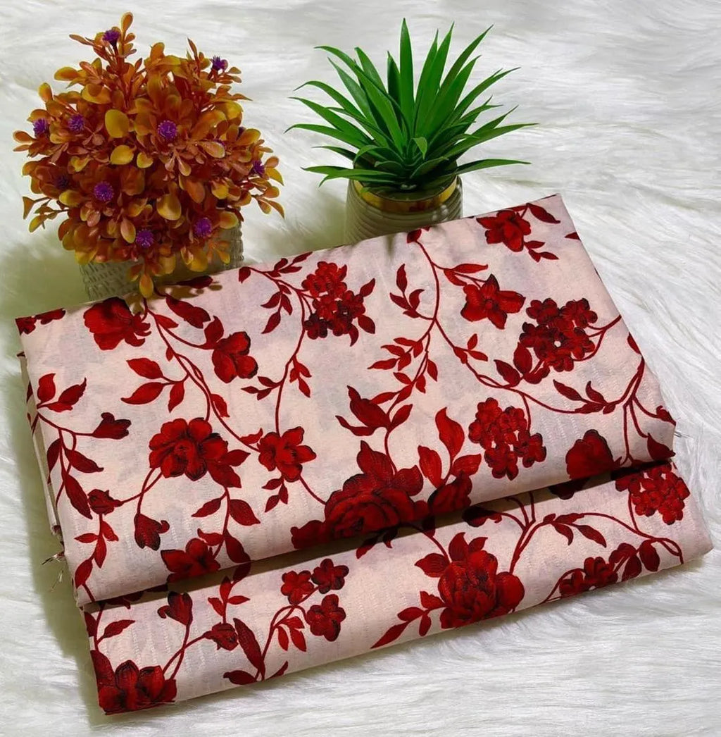 Red Printed Polo Cotton Shirt & Trouser Set