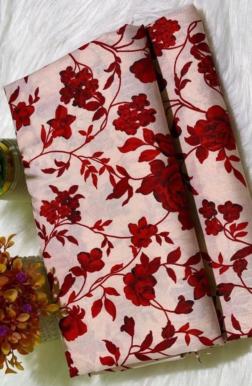 Red Printed Polo Cotton Shirt & Trouser Set