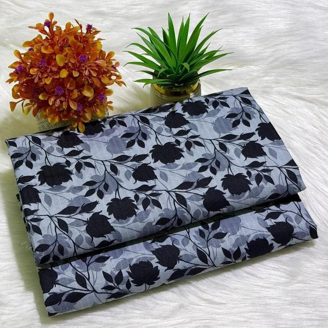 Grey Printed Polo Cotton Shirt & Trouser Set 2 Pcs
