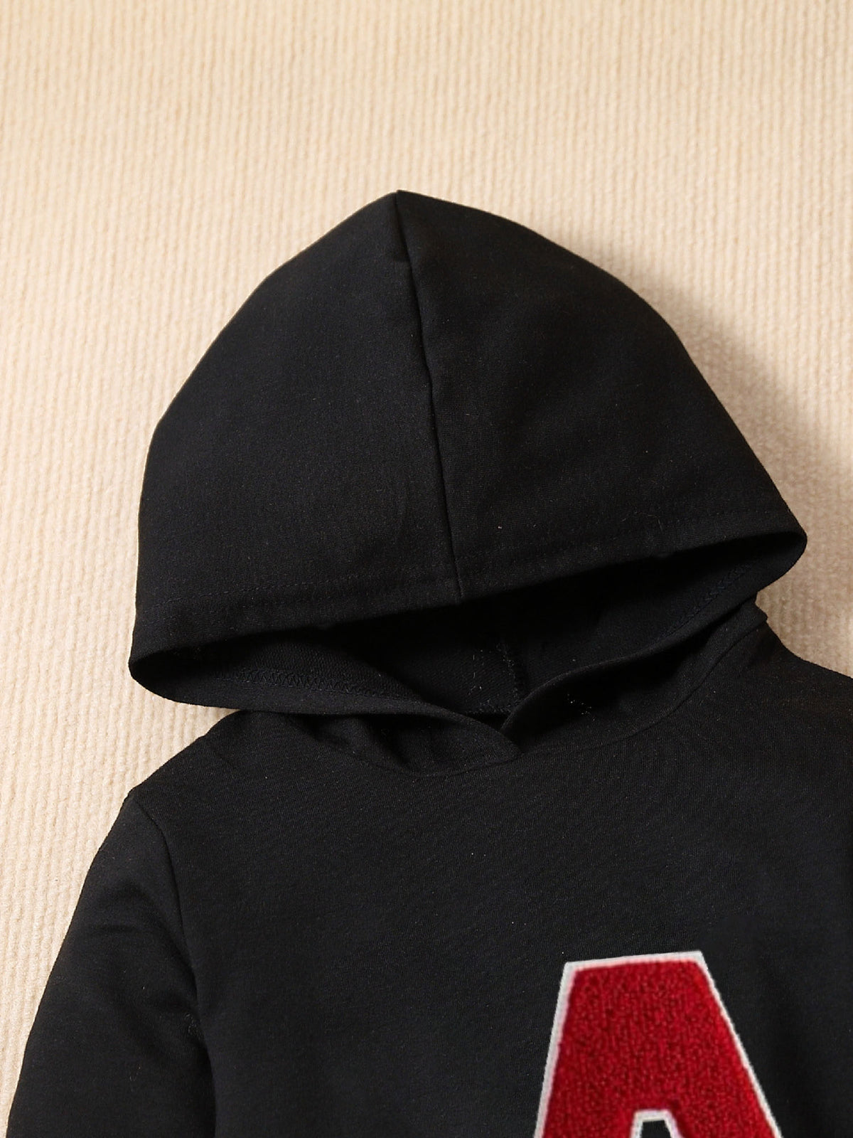 Kids Hoodie Sweatpants Set Black Red A Design