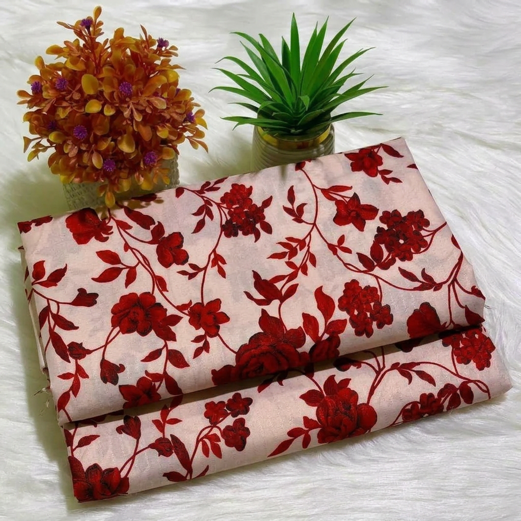 Red Printed Polo Cotton Shirt & Trouser Set